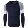 Men's T Shirts ZOGAA Mens Fashion Plain Shirt Long Sleeve Cotton Casual Pullover Jumper Hoodie O-neck Patchwork Men Clothing