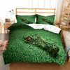 Beddengoed sets alligators tweepersoonsbed dekbed set slaapkamer huis textiel slechte hoes jogo de cama duvetcover2pcs kussensloop