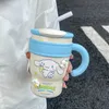 Christmas Holiday Gift Ice Cup Stainless Steel Insulation Cup Girl High Beauty Straw Water Cup Cute Office Water Bottle