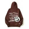 Herenjassen Y2K Broken Heart Moon Letter Foam Stranger Things Hoodies Unisex Pullover Fleece Dikke Sweatshirts Oversized Losse Hoody 231102