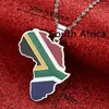 Pendentif Colliers Afrique Afrique du Sud Carte Or Couleur Drapeau Bijoux