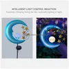 Décorations De Jardin Énergie Solaire Lumière Lune Craquelé Verre Globe Lumières En Métal Chemin Décoratif Pour L'extérieur Dhjb2