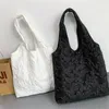 Bolsas de compras Bolso bordado de verano Jacquard Rose Tote Bag College Student Commuter Femenino Gran capacidad