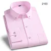 Herren-Freizeithemden, langärmelig, einfarbig, lila, rosa, Polyester, Stretch, atmungsaktiv, modischer Stil, Slim-Fit-Business-Hemd