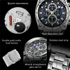 Montres à Quartz en acier inoxydable argenté pour hommes montre en acier pour hommes horloge d'affaires étanche Relogios Masculinos