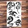 5 pc tatuagens temporárias dragão preto tatuagens temporárias para homens homens escorpião realista thorns totem tattoo sticker braço de volta tatoos tatoos corpora arte tribal z0403