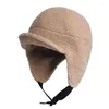 Baretten Outdoor Fleece Warm Winter S Met Vizier Winddicht Oorklep Skull Cap Trapper Jacht Skimuts