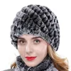 Beanie/Skull Caps Women's Natural Rex Rabbit Fur Hat Hand Sticke Cap Winter Soft Warme Headwear Lady 100%äkta päls Skull Cap Factory Wholesale 231102