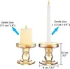 Candle Holders 3pcs Gold Glass Holder For Pillar Candlestick Set Formal Events Wedding Church Holiday