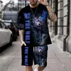 Tute da uomo T-shirt casual estiva classica con stampa leone Set streetwear vintage Maniche corte e pantaloncini morbidi oversize traspiranti larghi