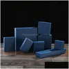 Jewelry Stand 12Pcs Square Paper Packaging High Quality 7X9X3Cm Blue Necklace Ring Earrings Bracelet Gift Box For Valentines Dhgarden Dhy1R