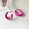 Orecchini a cerchio 2023 Original Rosy925 Lovely Girl Silver Rose Red Wide Ear Rings Women Party Color Bright