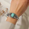 Bangle antieke zilveren kleurblad roodblauw natuursteenarmband voor vrouwen eenvoudige open bohemian luxe vrouw sieraden