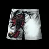 Shorts pour hommes taille élastique scorpion tatouage impression 3D été plage unisexe Streetwear Harajuku décontracté séchage rapide Baggys 003