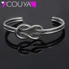 Mode kvinnliga smycken elegant metall silver färg armband manschett armband pulseras acero inoxidable mujer clavo clou berömda smycken q278y