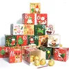 Embrulho de presente 24pcs de natal advent calendário box biscoitos de lanches de bolos de embalagem festival de papel 2023 decoração de natal decoração