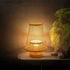 Lamps Desk Lamps Vintage Bamboo Table Lamps Chinese Style Handmade Wooden Desk Lamp for Living Room Bedroom Decoration Creative E27 Besi