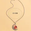 Chaînes Collier de lune lumineuse rouge Glow dans le temps sombre Fashion Time Gem Sky Creative Design Pendentif pour les femmes