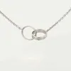 Colares de pingente de alta edição clássico design pingente amor colar para mulheres meninas duplo loop encantos 316l titânio aço wedding2618