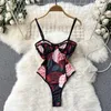 Nxy Women Strap Floral Print Bobysuits Ladies Camisole Korean Sexy Rompers Female Streetwear Vintage Slim Bodysuits 230328