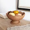 Plates Rattan Fruit Plate Bread Basket Small Baskets Organizing Woven Storage Decorative Keys Organizer Manual Table Serving Tray