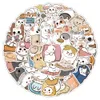 220 stuks niet-herhalende cartoon schattige katten dierenstickers voor mobiele telefoonhoesjes, telefoonstickers