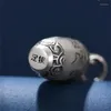 Anhänger Klassische buddhistische Herz Sutra Box Anhänger Halskette für Männer Schmuck trendige Silber 925 Kette männliche Wolken Schrift Amulett