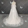 Romantisches Hochzeitskleid im Prinzessin-Stil mit Blumenmuster, nach Maß, Roben in Spitzengröße, Applikationen, schulterfrei, Brautkleider Plus 328 328