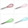 Egg Tools 10 Inch Wire Whisks Stirrer Mixer Eggs Beater Color Silicone Egg Whisk Stainless Steel Handle household Baking Tool