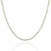 Wholesale Silver 925 Gold 3MM Zircon Diamond Tennis Chain Silver Chocker 925 Sterling Silver Chunky Tennis Necklace