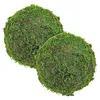 Decorações de jardim 2 pcs bola de musgo artificial casa bolas verdes naturais decorar tigela enchimento