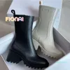 2021 Women Betty Boots Pvc gumowa platforma na kolanach wysoki deszczowy but czarny wodoodporne buty Welly Buty na zewnątrz Wysokie obcasy 76