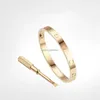 Bangle 5.0th Love Bracelet For Woman Man 4CZ Titanium stalen schroefschroevendraaier S Gold Silver Rose Nail Sieraden met RedB6UW