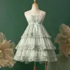 Robe Lolita Jsk, gâteau en trois sections, couleur unie, robe à bretelles, cosplay