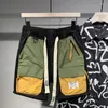 Pantaloncini da uomo Gmiixder Japanese Cargo Hip Hop Tasca con giunture a colori a contrasto Mezzi pantaloni estivi larghi da lavoro personalizzati