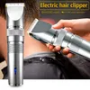 Cortadora de pelo profesional Digital USB recargable Clipper para hombres corte de pelo cuchilla de cerámica cortadora de afeitar máquina de peluquero y231102