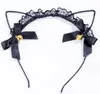 Andere evenementen Feestartikelen Black Lace Cat Ear Hoofdband Lint Voeg Golden Bells toe Kawaii Kitty Cosplay Haarband Stick Halloween Chri Dhqge