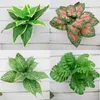 Decorative Flowers 45cm 14 Heads Large Artificial Plants Bouquet Tropical Palm Leaves Fake Leaf Foliage Wall Material Wedding Home Decor