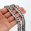 Chains 9/11/13/16/19/21mm Wide Strong Men Cuban Curb Link Chain Stainless Steel Bracelet/Necklace High Polishing Silver Color 7-40inch