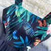 Primavera/Verão Novo Vestido Alça Praia Férias Tropical Estampa Sexy Ombro Fora Saia Justa