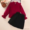 衣類セットキッズセットキッズ服セット女の子春秋に新しい子供長袖メッシュパッチショートスカートセット服