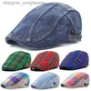 BERETS CLASSIC DENIM BERET HATS MEN KVINNOR KRUCKERA FLAT CS BERETS NYHETSBOD HAT FRÅN Hösthattar toppade C Forward Justerbar CSL231103