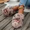 Slippers Winter Indoor Home Fur Slippers House Full Furry Soft Fluffy Plush Flats Heel Non Slip Luxury Designer Shoes Casual Ladies 231102