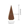 Stojak na biżuterię H9ED Natural Wood Cone Pierścienie uchwyt palec róg magazynowy wyświetlacz organizator opakowanie dostawa dhgarden dh56j