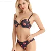 Set di reggiseni Set di biancheria intima sexy con stampa labbra semplice Rong in acciaio Push Up Lingerie da donna Bralette Raccolta reggiseno e slip senza cuciture