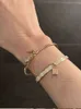 Nez de cochon femmes V or incrusté exquis ceinture diamant mode luxe élégant INS haut de gamme Net rouge Double couche Bracelet