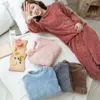 Strahlung Anzug Frauen Winter Warme Flanell Pyjamas TopLong Hosen Anzüge Dicken Korallen Fleece Nachtwäsche Verdicken Solide Pyjamas Set Hause kleidung 231102