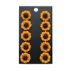 Stud -oorbellen 5pairs/set Daisy zonnebloem roestvrij staal 15 mm hars cabochon oranje bloem set voor vrouwen sieradencadeau