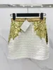 Skirts Women Golden Gold Sequin Sexy Bodycon Skirt 2023 Fashion Mini