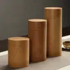Bärbar bambuste kan, tätad i bamburör, liten te -lagringslåda, bambusträ, uppvaknande av te hink, stor förpackning, bambuvucup